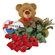 red roses with teddy and chocolates. Bermuda